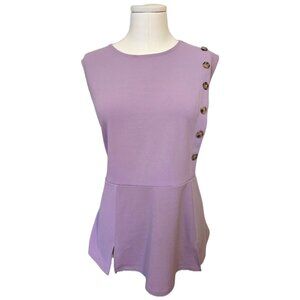 Womens Lilac Purple Sleeves Top Peplum Button Plus Size Cute Pastel Girly